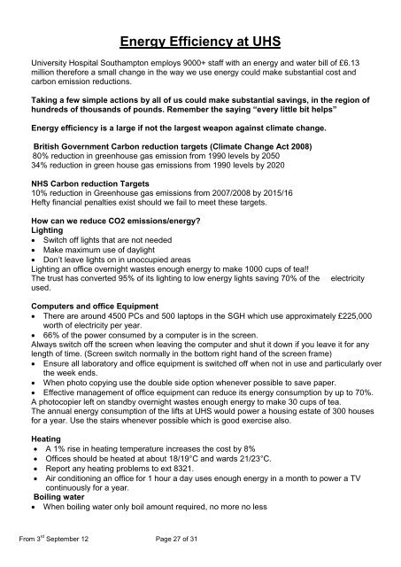 Trust induction booklet - University Hospital Southampton NHS ...