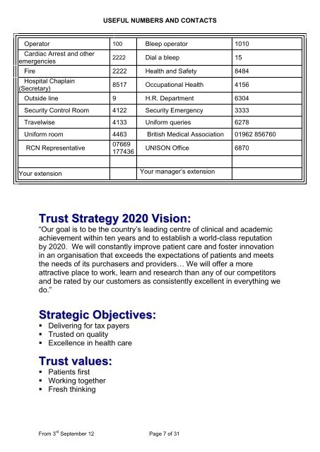 Trust induction booklet - University Hospital Southampton NHS ...