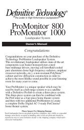 Definitive Technology Promonitor1000white Use And Care Manual