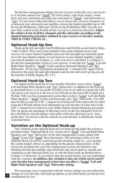 Definitive Technology Promonitor1000white Use And Care Manual