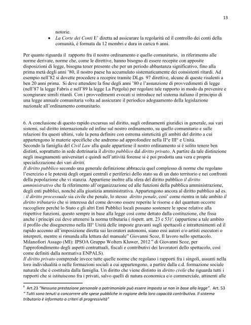 Diritto e legislazione dello spettacolo Appunti ... - Lettere e Filosofia