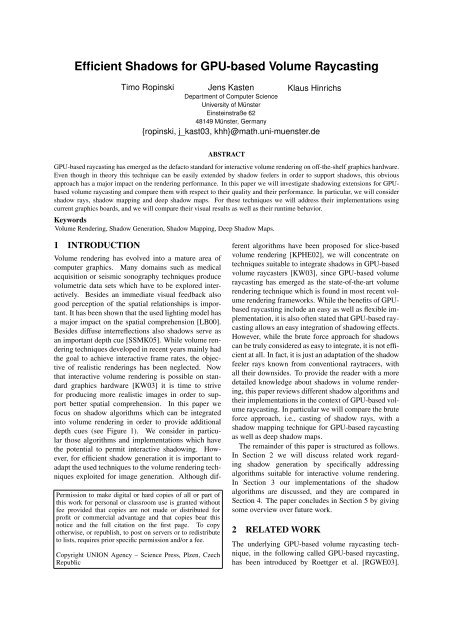 Efficient Shadows for GPU-based Volume Raycasting - ResearchGate