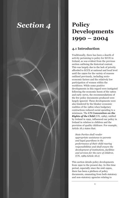 Policy Developments 1990-2004 - Centre for Early Childhood ...