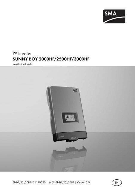 SUNNY BOY 2000HF/2500HF/3000HF - Installation Guide - enersynth