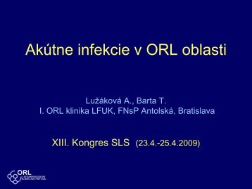 AkÃºtne infekcie v ORL oblasti