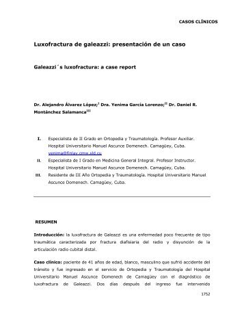Luxofractura de galeazzi: presentación de un caso - SciELO