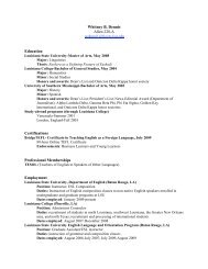 Curriculum Vitae - Department of English - Louisiana State University