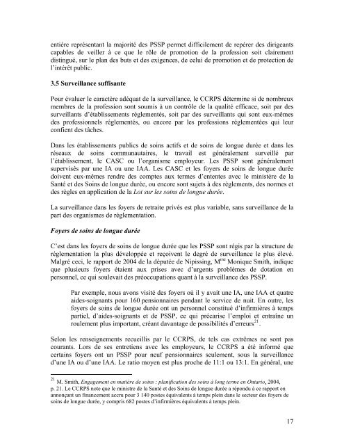 RÃ©glementation des prÃ©posÃ©s aux services de soutien Ã  la personne