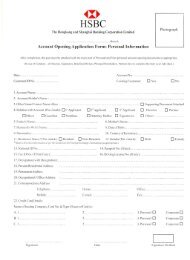 Account Opening Application Form - Personal Information