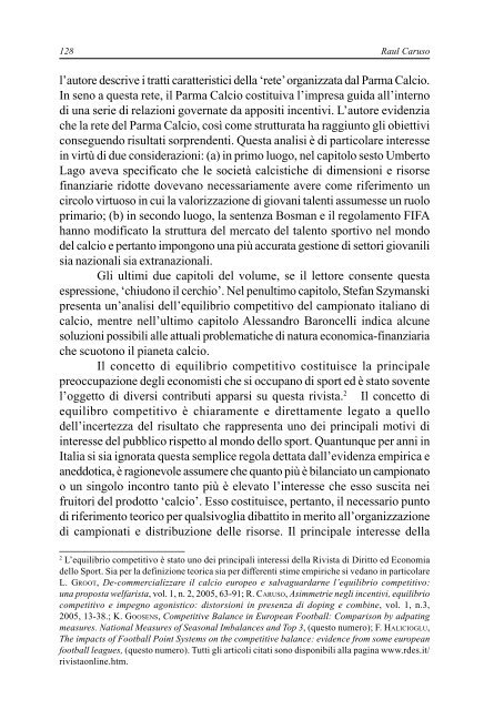 Rivista di Diritto ed Economia dello Sport - Rdes.it