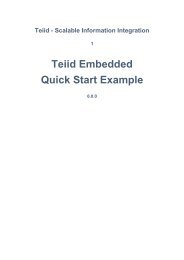 Teiid Embedded Quick Start Example - JBoss