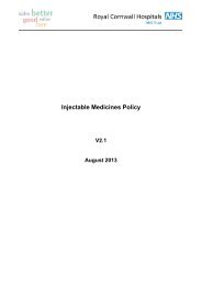 Injectable Medicines Policy - the Royal Cornwall Hospitals Trust ...