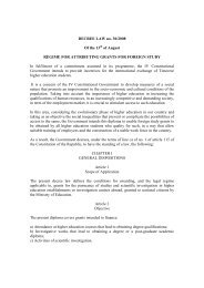 DECREE LAW no. 30/2008 Of the 13 of August REGIME FOR ...