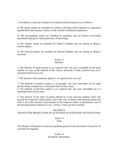 DECREE LAW no. 30/2008 Of the 13 of August REGIME FOR ...