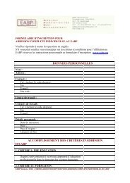 Formulaire d'inscription pour adhesion complete individuelle - EABP