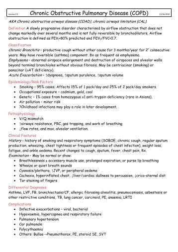 Chronic Obstructive Pulmonary Disease (COPD)