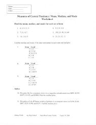 Measures of Central Tendency: Mean, Median, and Mode Worksheet