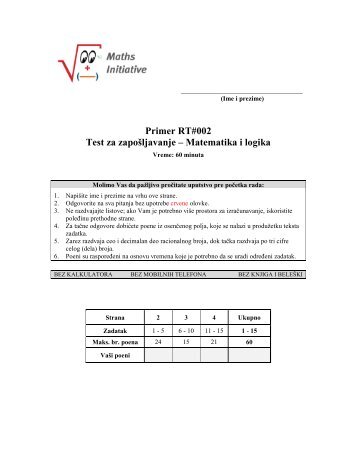 Test primer 2 - ProCredit Bank