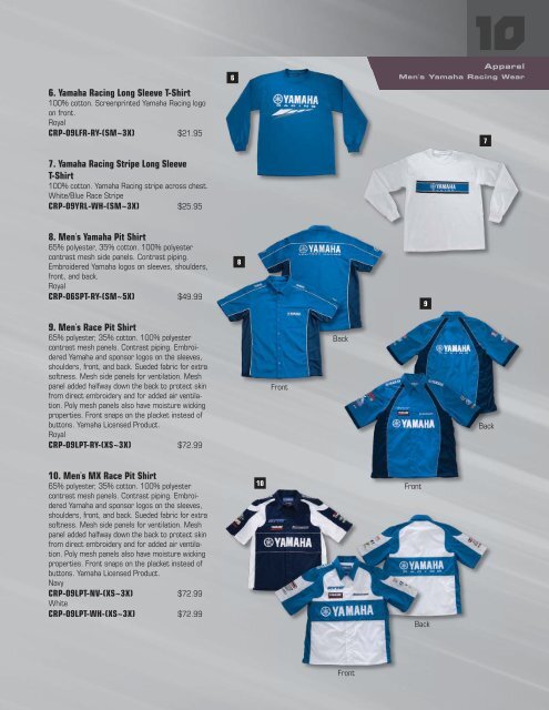 to Download the 2010 Yamaha Apparel Catalog