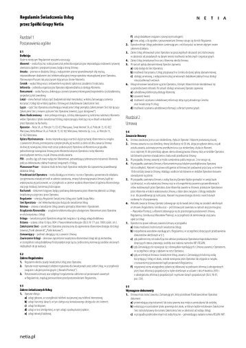 Regulamin (plik PDF, 117kB) - Netia SA