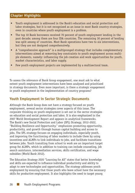 Youth Employment Programs - Independent Evaluation Group