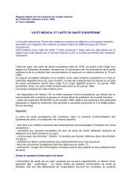 VOLET MEDICAL ET CARTE DE SANTE EUROPEENNE - Conseil ...