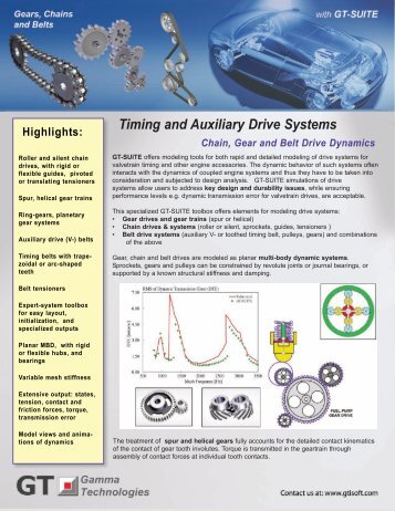 Timing and Auxiliary Drive Systems