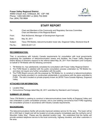 STAFF REPORT - Fraser Valley Regional District