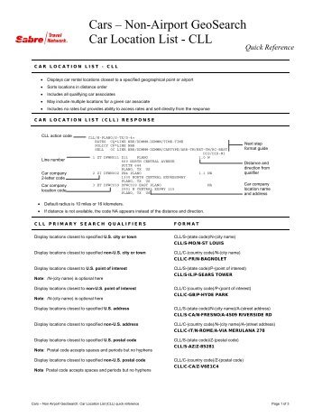 (EN) Cars GeoSearch CLL - Sabre Holdings