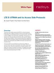 LTE E-UTRAN and its Access Side Protocols - Radisys