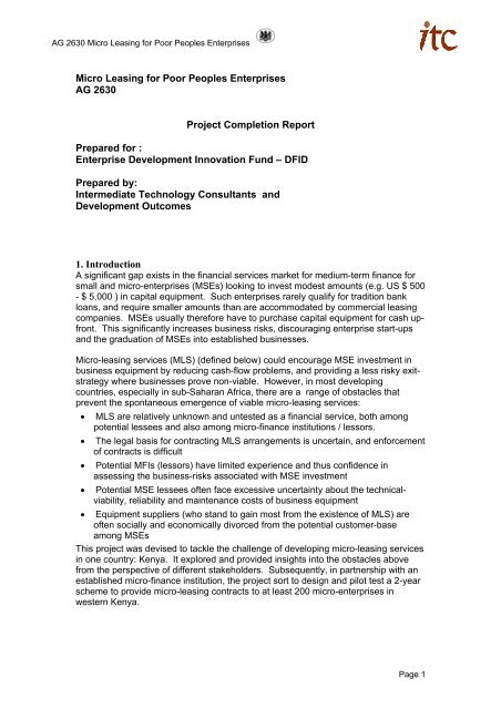 Project Completion Report - Practical Action