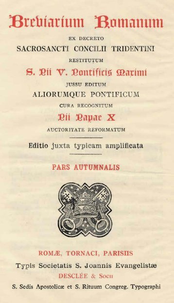 1. BREVIARIUM ROMANUM Ex Decreto Sacrosancti ... - Essan.org