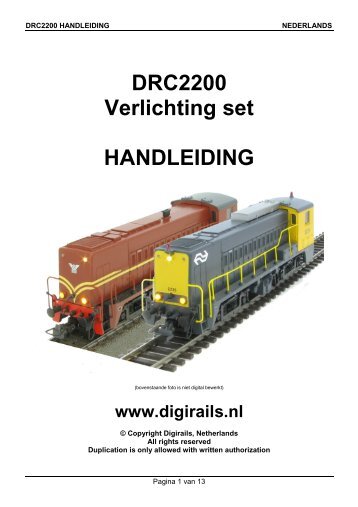 DRC2200 Verlichting set HANDLEIDING - Digirails