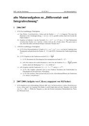 alte Maturaufgaben zu „Differential- und Integralrechnung“