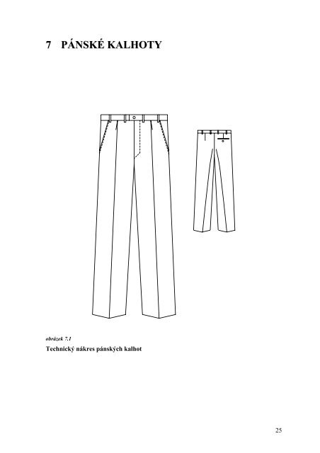 konstrukce pánských kalhot