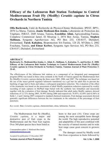 Efficacy of the Lufenuron Bait Station Technique to Control ... - Iresa