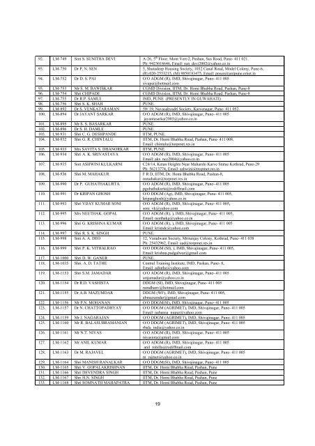 BULLETIN OF IMSP - (IMD), Pune