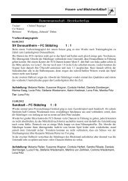 Frauen/Mädchen-Berichte - FC Stätzling