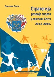 Strategija razvoja sporta u opÅ¡tini Senta 2012-2016