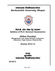 O - Barkatullah University, Bhopal