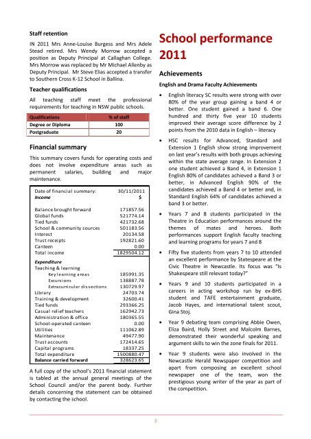 Belmont High School Annual School Report - Millennium