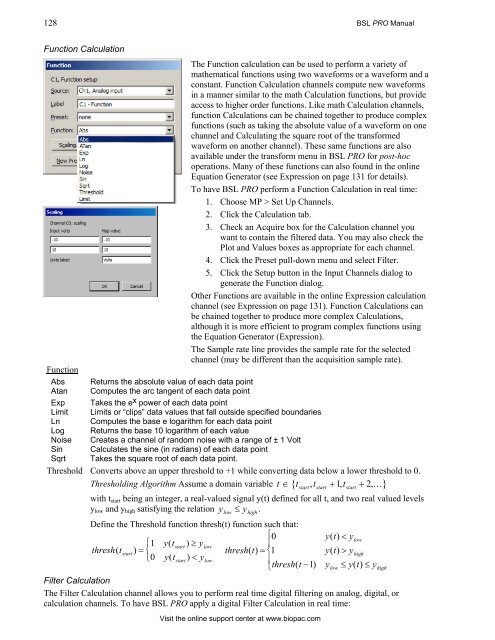 BSL PRO 4 Manual - Biopac