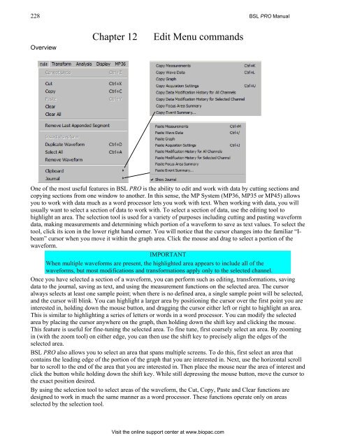 BSL PRO 4 Manual - Biopac