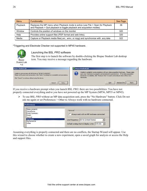 BSL PRO 4 Manual - Biopac