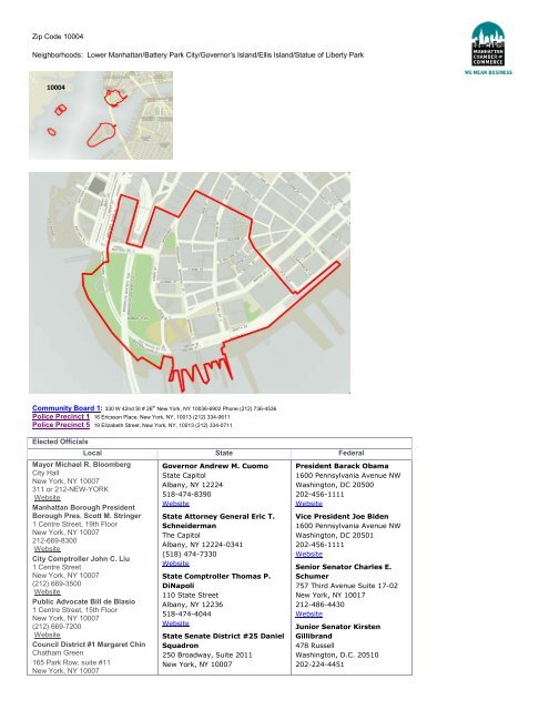 Zip Code Neighborhoods Lower Manhattan Battery Park City