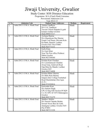 M.A. Hindi Final.pdf - Jiwaji University, Gwalior