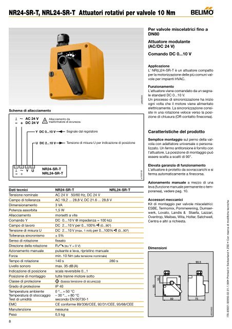 5.NR-2 Informazione prodotti Attuatori rotativi per valvole ... - Belimo