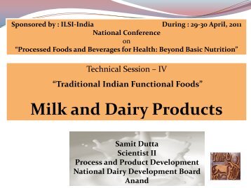 Milk and Dairy Products - ILSI India