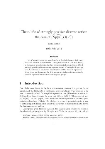 Theta lifts of strongly positive discrete series: the case of (˜ Sp(n),O(V ))