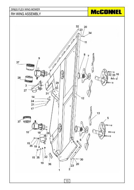 SR820 Flex Wing Mower - Parts Manual - McConnel